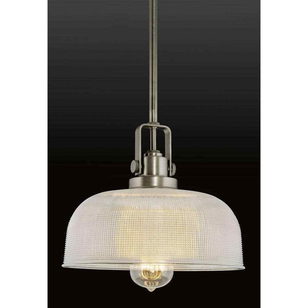 Progress Lighting Archie 1-Light Chrome Pendant w/ Clear Prismatic Glass