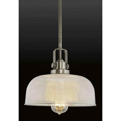 Progress Lighting Archie 1-Light Chrome Pendant w/ Clear Prismatic Glass