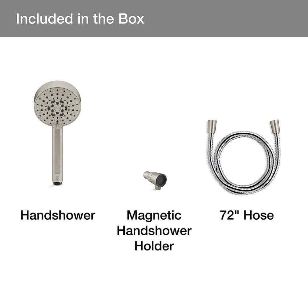 KOHLER Lively 4-Spray Wall Mount Handheld Shower Head in Vibrant Brushed Nickel