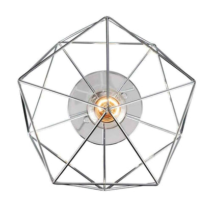 Hampton Bay Winfield 9.5 in. 1-Light Chrome Semi-Flush Mount with Geometric Cage