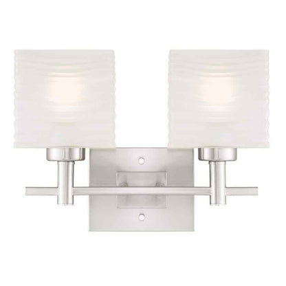 Westinghouse Alexander 2-Light Brushed Nickel Wall Mount Bath Light 6303900