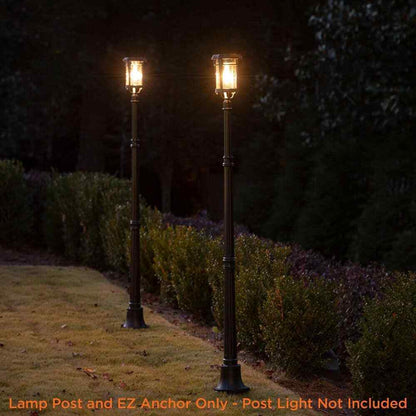 GAMA SONIC 79 in. Black Outdoor Cast Aluminum Decorative Lamp Post