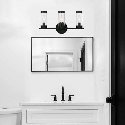 Monteaux Lighting Fillmore 16.5 in. 3-Light Black Bathroom Vanity Light Fixture