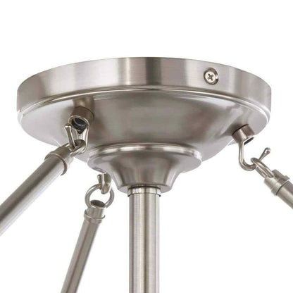 Home Decorators Grafton 3-Light Brushed Nickel Semi Flush Mount Ceiling Light