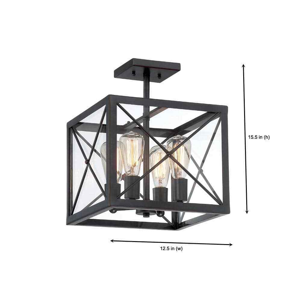 Designers Fountain 14 in. 4-Light Satin Bronze Ceiling Light Semi Flush Mount