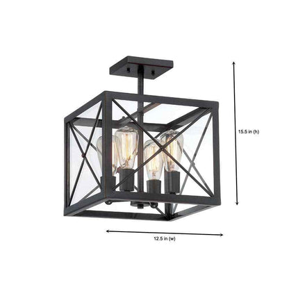 Designers Fountain 14 in. 4-Light Satin Bronze Ceiling Light Semi Flush Mount