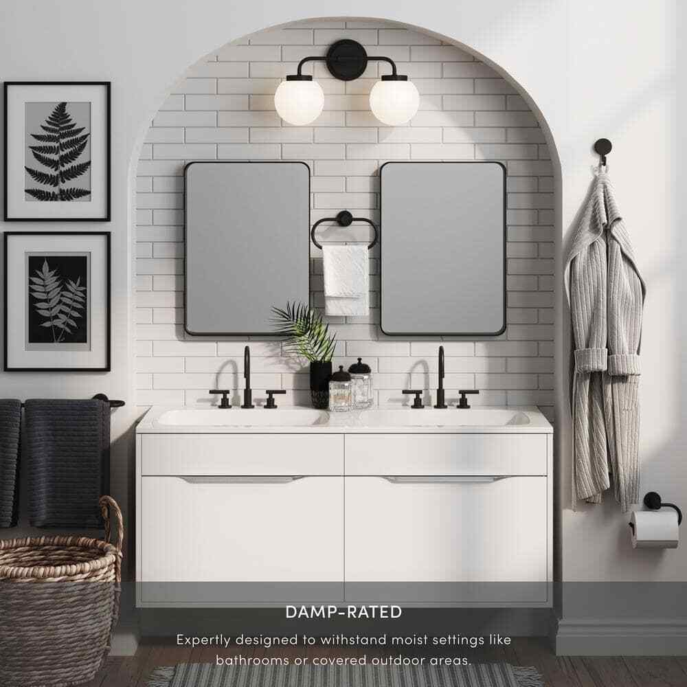 Nathan James Izzy Vanity Light Fixture Black Bathroom, 4-Piece Accessory Set
