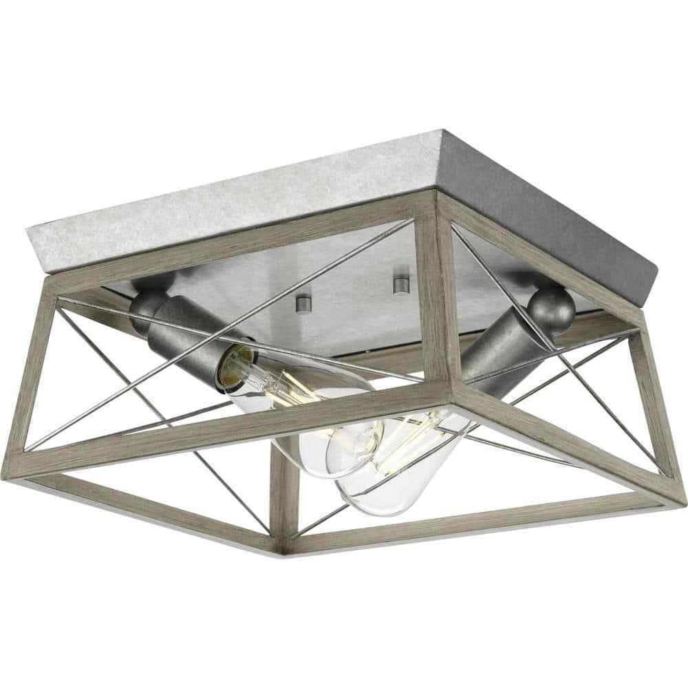 Progress Lighting Briarwood 2-Light Kitchen Farmhouse Ceiling Light Flush Mount