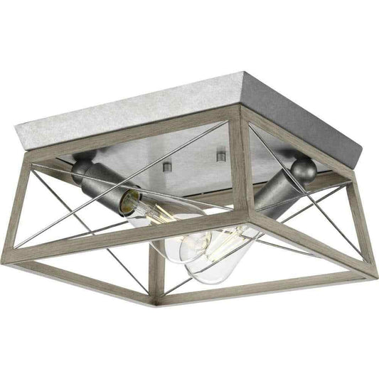 Progress Lighting Briarwood 2-Light Kitchen Farmhouse Ceiling Light Flush Mount