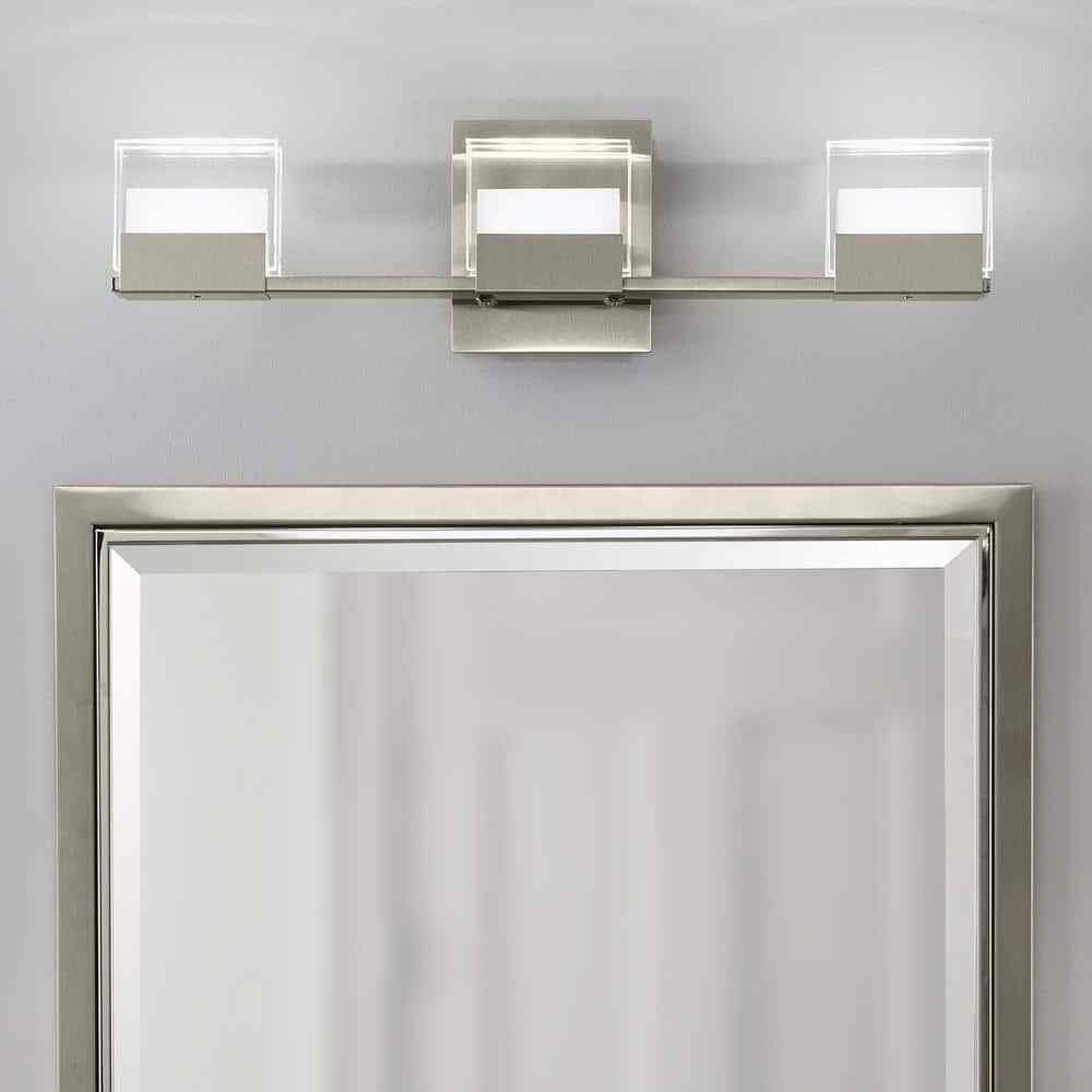 Home Decorators Collection 3-Light Brushed Nickel Integrated LED Light Bar