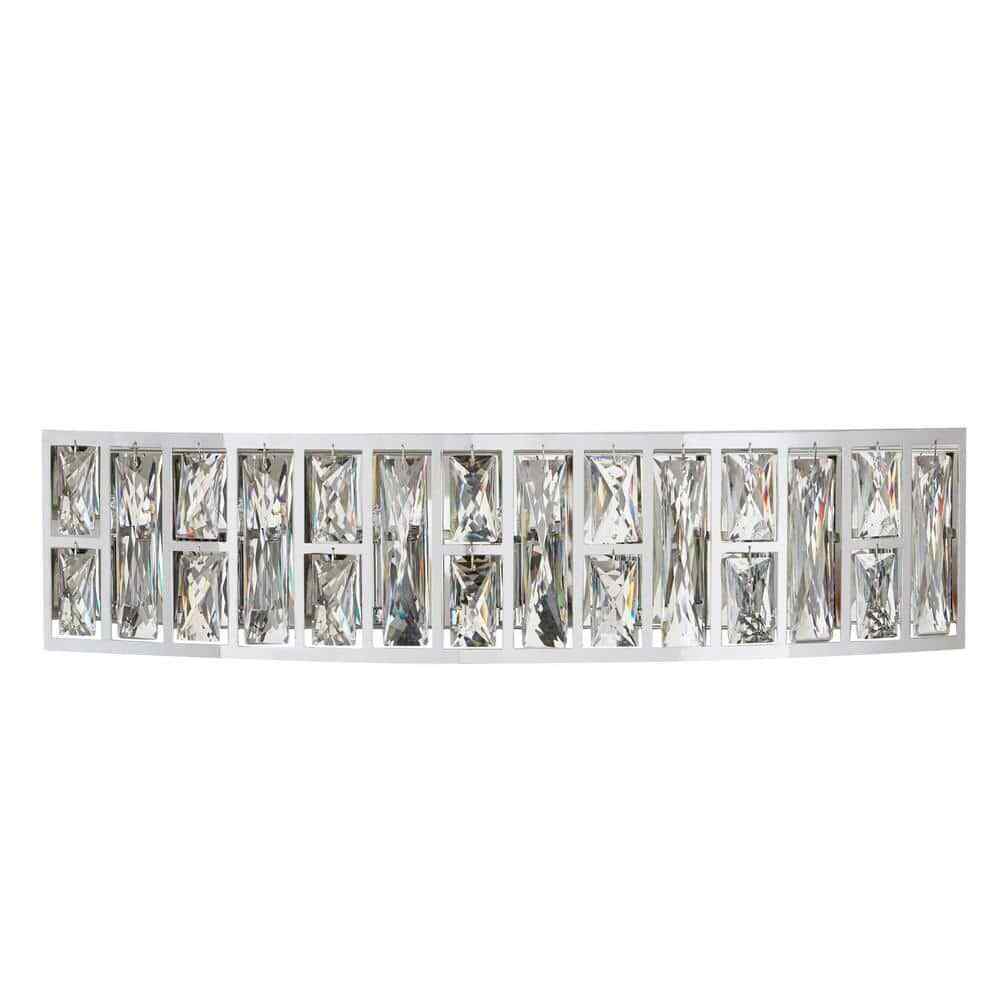 Home Decorators Kristella 24 in. 5-Light Chrome Vanity Light w/ Crystal Shade