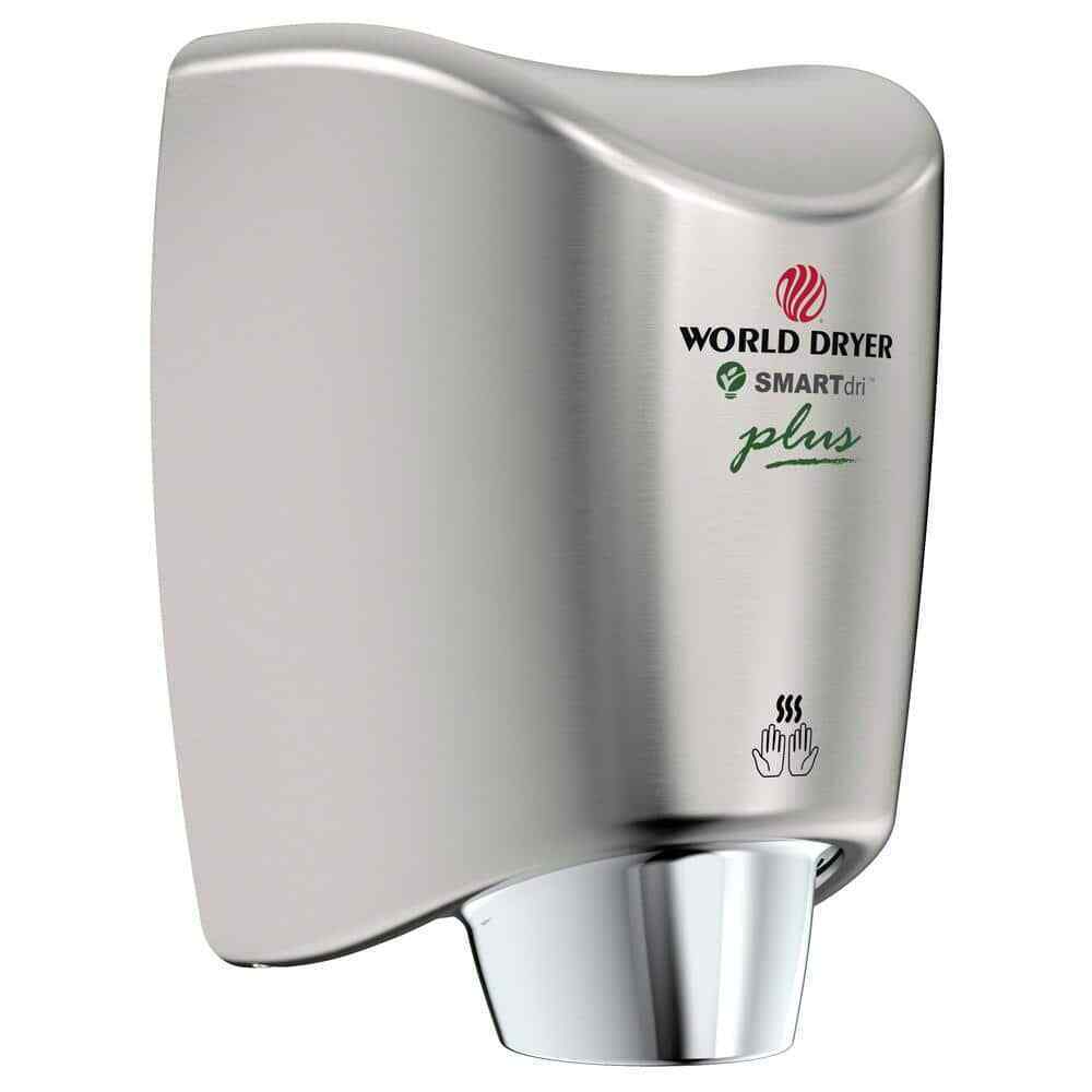 Electric Bathroom Hand Dryer High Efficiency Antimicrobial, Brushed Stainless