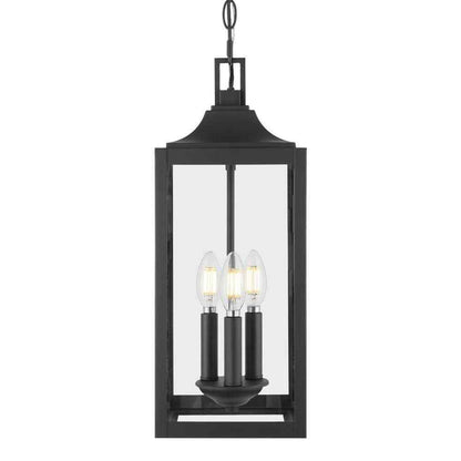 Home Decorators Havenridge 3-Light Matte Black Outdoor Hanging Pendant Light