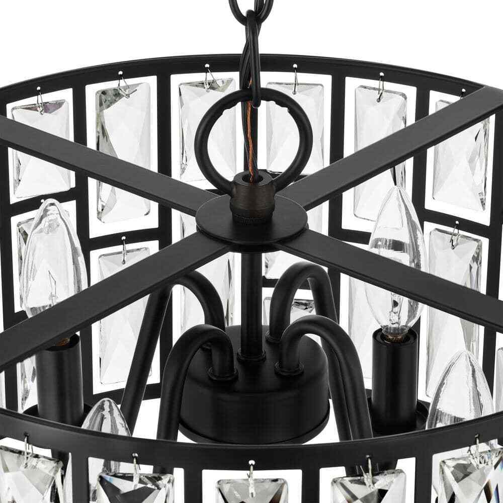 Home Decorators Collection Kristella 4-Light Black Crystal Chandelier 30686-HBB