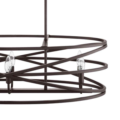 Home Decorators Sarolta Sands Bronze Kitchen Island Light w/ Linear Metal Shade