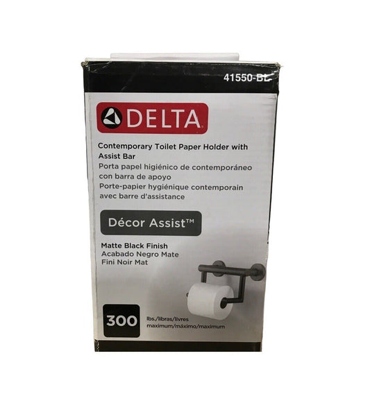 Delta 5 in. Decor Assist Contemporary Toilet Paper Holder w/ Assist Bar