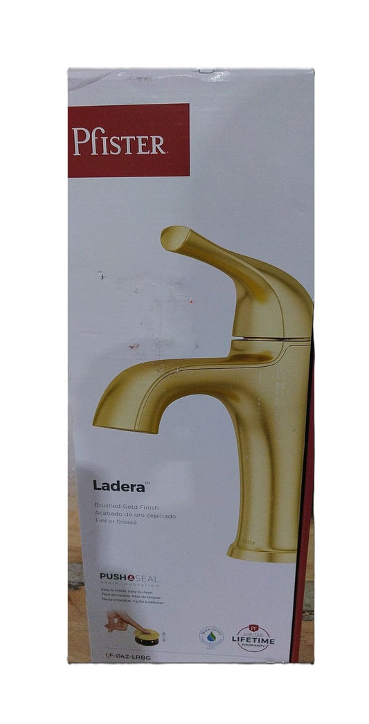 Pfister Ladera Single Handle Single Hole Bathroom Faucet in Brushed Gold