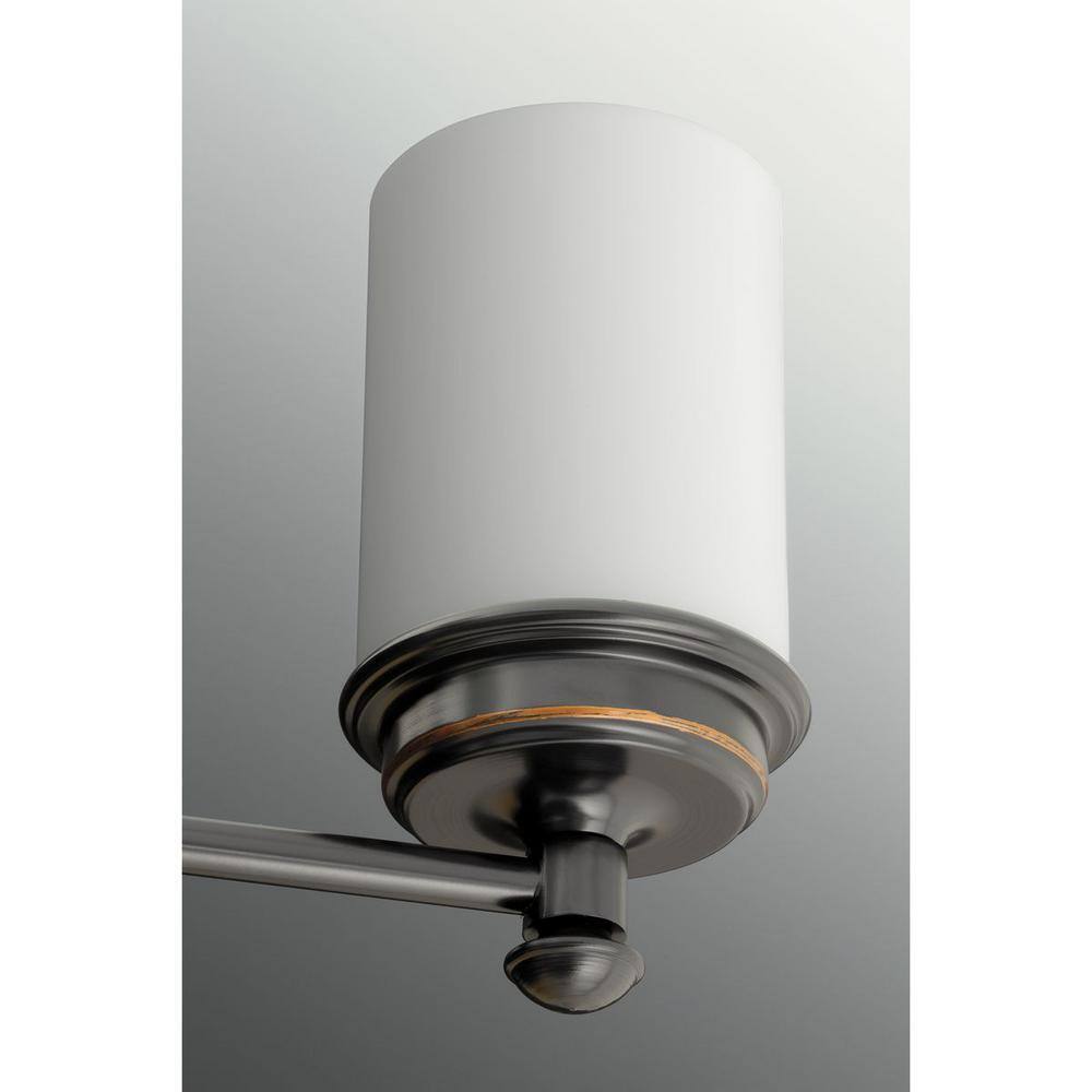 Progress Lighting 3-Light Rubbed Bronze Etched Opal Glass Coastal Vanity Light