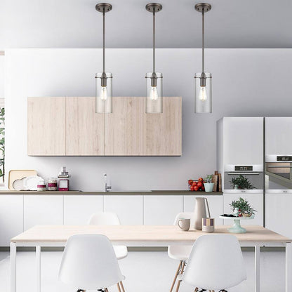 Light Society Montreal 1-Light Modern Bronze Pendant with Clear Glass Shade