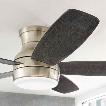 Home Decorators Ashby Park 52 in. White LED Brushed Nickel Ceiling Fan