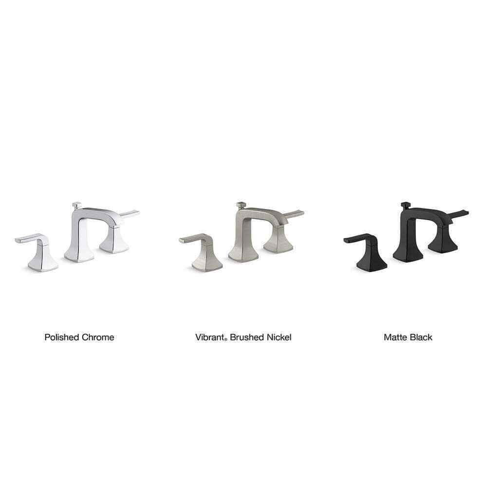 KOHLER Rubicon 8 in. 2-Handle Bathroom Faucet in Matte Black Valve Included