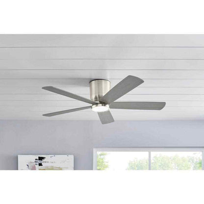 Home Decorators Britton 52 in. Integrated LED Indoor Brushed Nickel Ceiling Fan