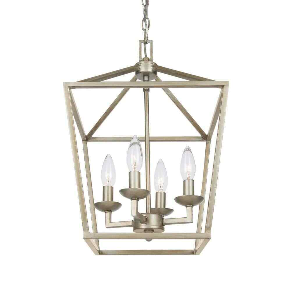 Home Decorators Weyburn 4-Light Antique Silver Leaf Farmhouse Chandelier