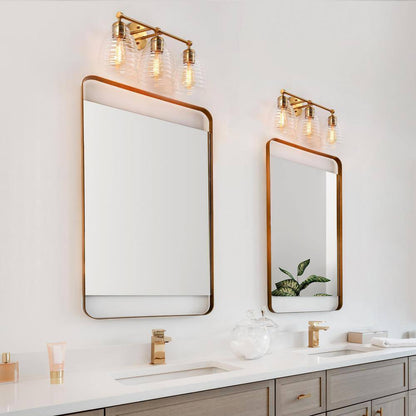 LNC Modern Industrial 23 in. 3-Light Plated Brass Bathroom Vanity Light