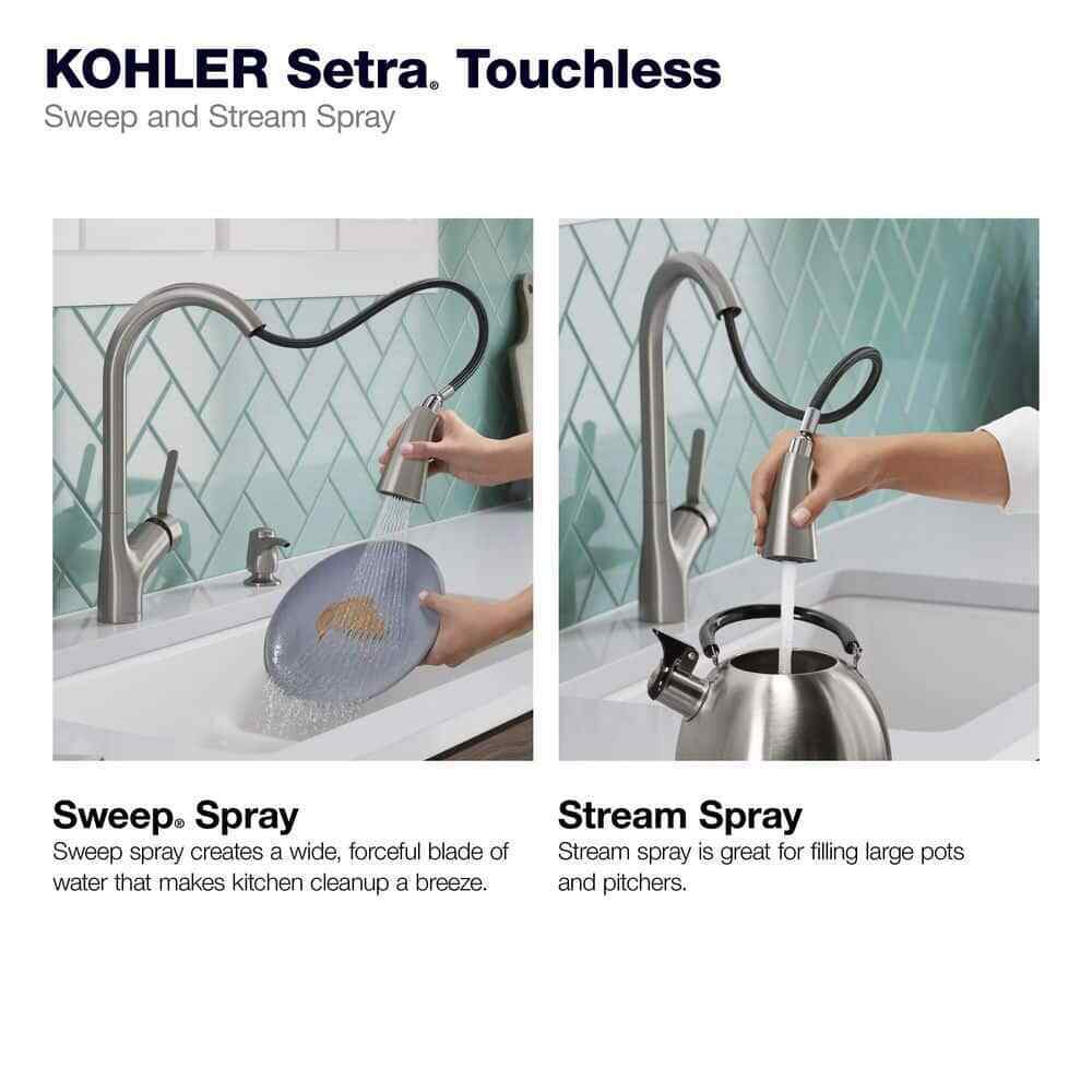 KOHLER Setra Single-Handle Touchless Pull-Down Sprayer Kitchen Faucet