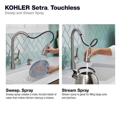KOHLER Setra Single-Handle Touchless Pull-Down Sprayer Kitchen Faucet