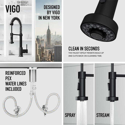 VIGO Edison Single Handle Pull-Down Sprayer Kitchen Faucet w/ Touchless Sensor