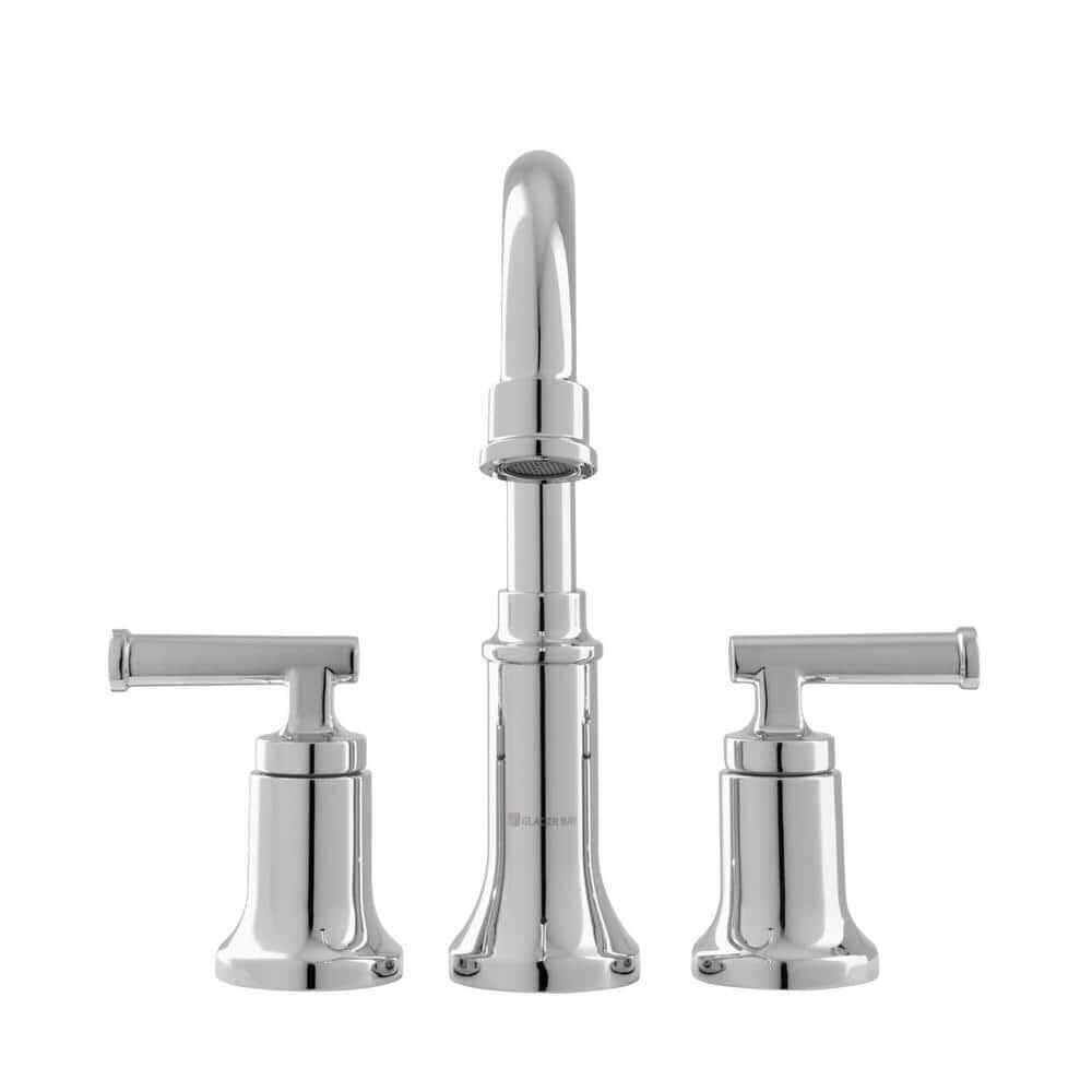 Glacier Bay Oswell 8 in. Widespread Double-Handle High-Arc Bathroom Faucet