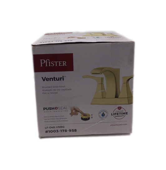 Pfister Venturi 4 in. Centerset 2-Handle Bathroom Faucet in Brushed Gold