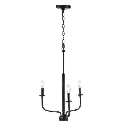 Bel Air Lighting Tennyson 3-Light Black Candle Chandelier Light Fixture 11653 BK