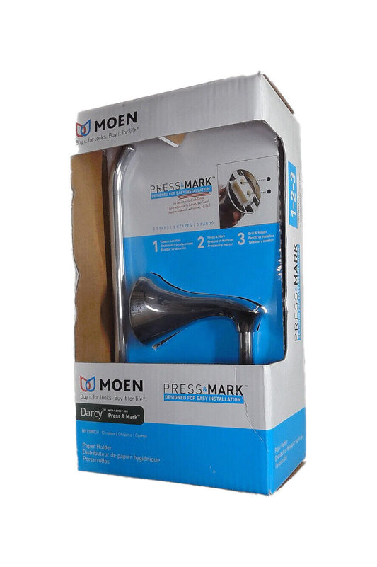 MOEN Darcy Single Post Toilet Paper Holder with Press and Mark in Chrome