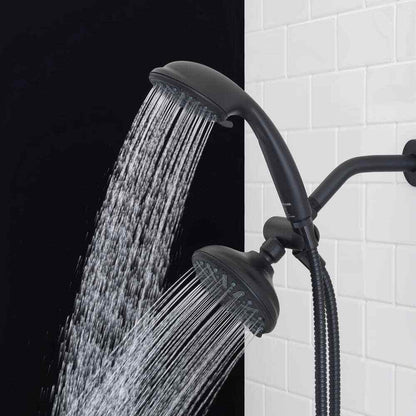 Glacier Bay 6-Spray 5 in. Dual Wall Mount Handheld Shower Head  Matte Black