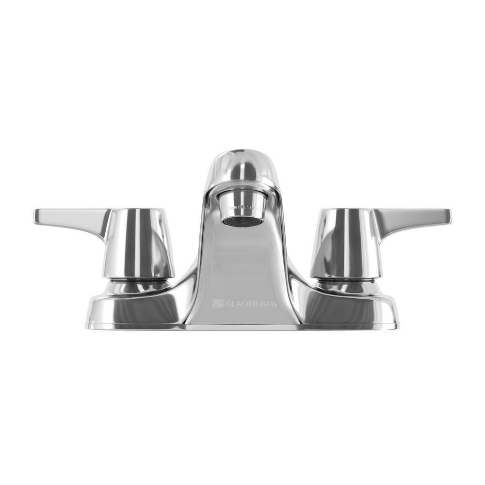 Glacier Bay Aragon 4 in. Centerset 2-Handle Low-Arc Bathroom Faucet Chrome