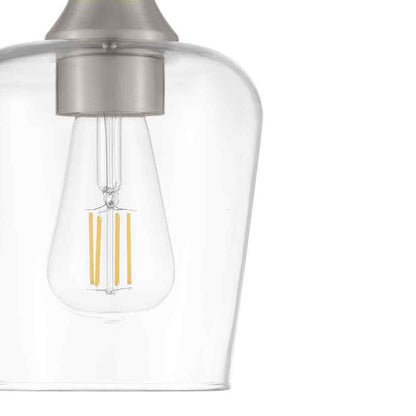Hampton Bay Pavlen 1-Light Brushed Nickel Contemporary Hanging Mini Pendant