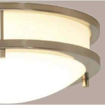 Hampton Bay Flaxmere 11.8 in. Brushed Nickel LED Flush Mount Ceiling Light