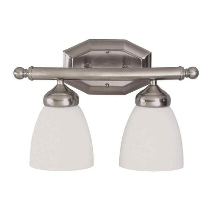 Bel Air Lighting Ashlea 2-Light Brushed Nickel Bathroom Vanity Light Fixture