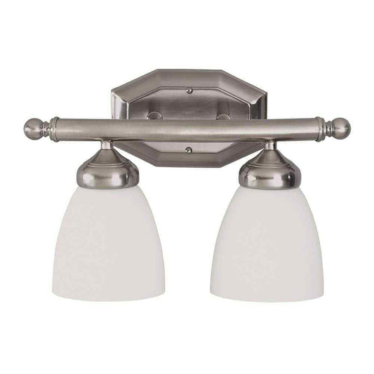 Bel Air Lighting Ashlea 2-Light Brushed Nickel Bathroom Vanity Light Fixture