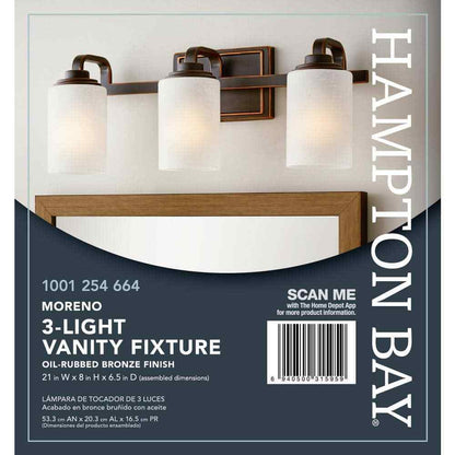 Hampton Bay 3-Light Oil-Rubbed Bronze Vanity Light116880