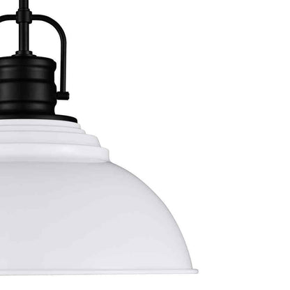 Home Decorators Shelston 16 in. 1-Light Black and White Farmhouse Pendant Light