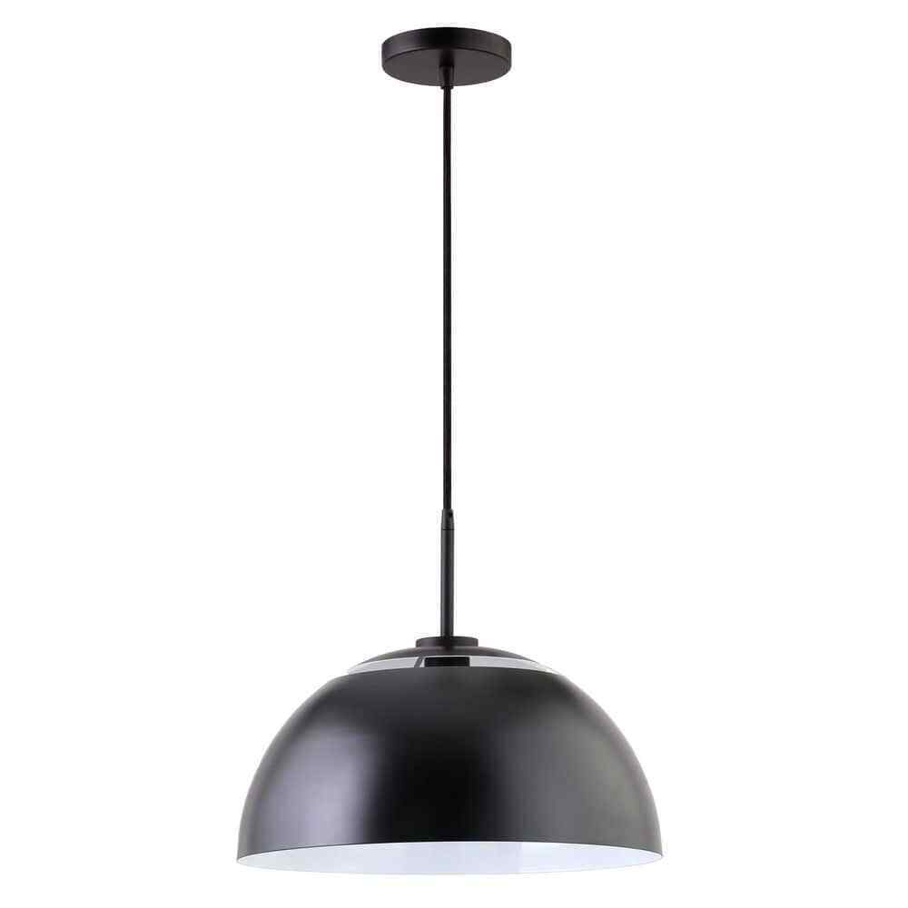 Meyer&Cross Jordyn 16 in. 1-Light Modern Matte Black Pendant with Metal Shade