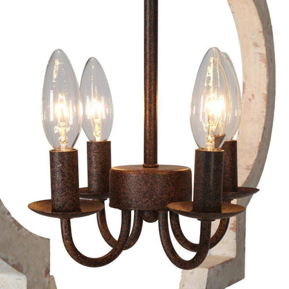 LNC Modern Chandelier 4-Light Distressed White Weathered Wood Adjustable Pendant