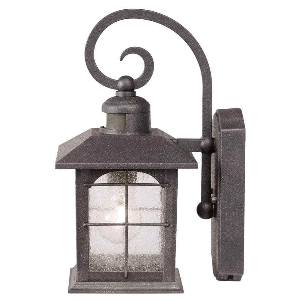 Home Decorators Brimfield Motion-Sensing Aged Iron Outdoor  Wall Sconce
