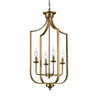 Bel Air Lighting Hillcrest 16 in. 4-Light Antique Gold Hanging Kitchen Light