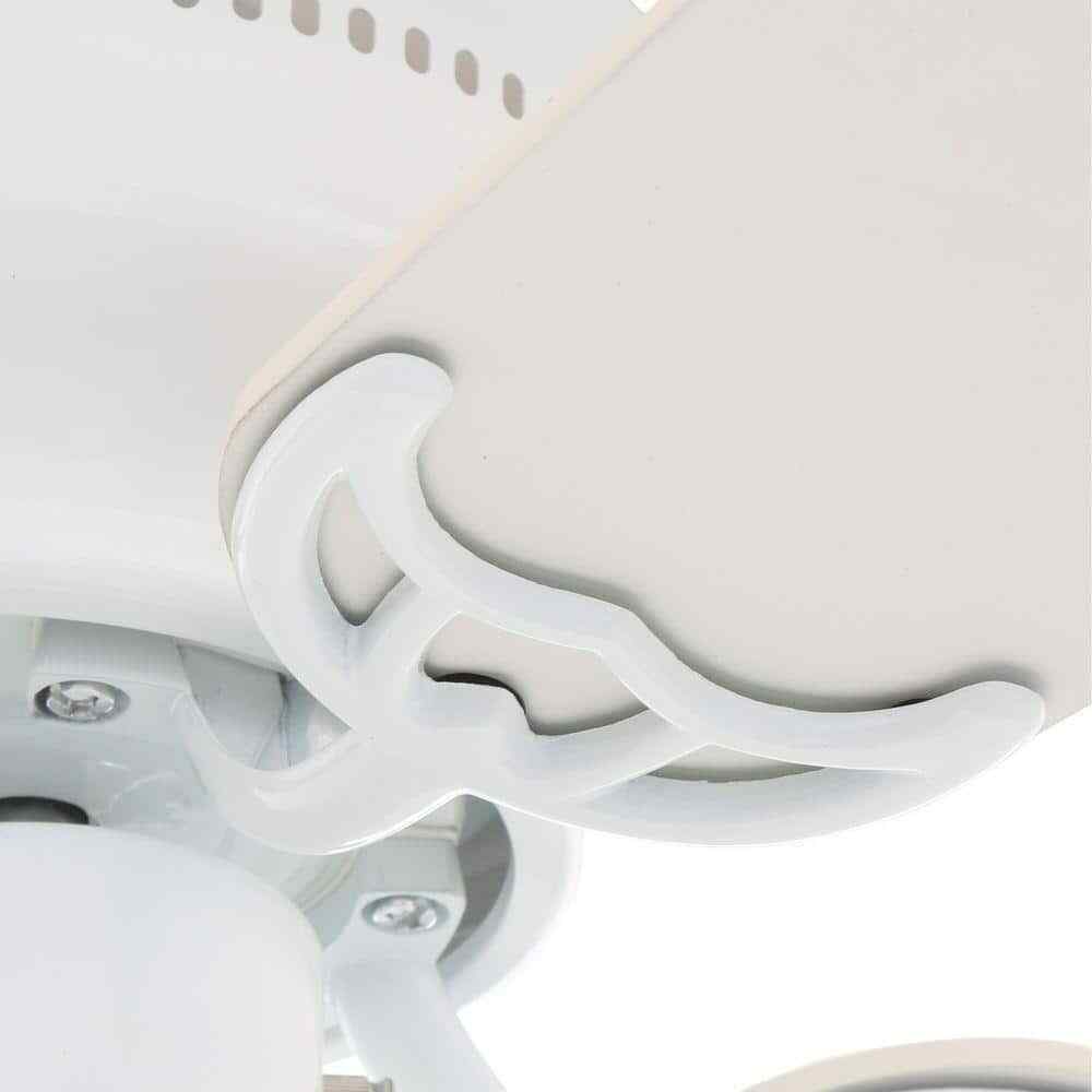 Littleton 42 in. LED Indoor Flush Mount White Ceiling Fan with Light Kit