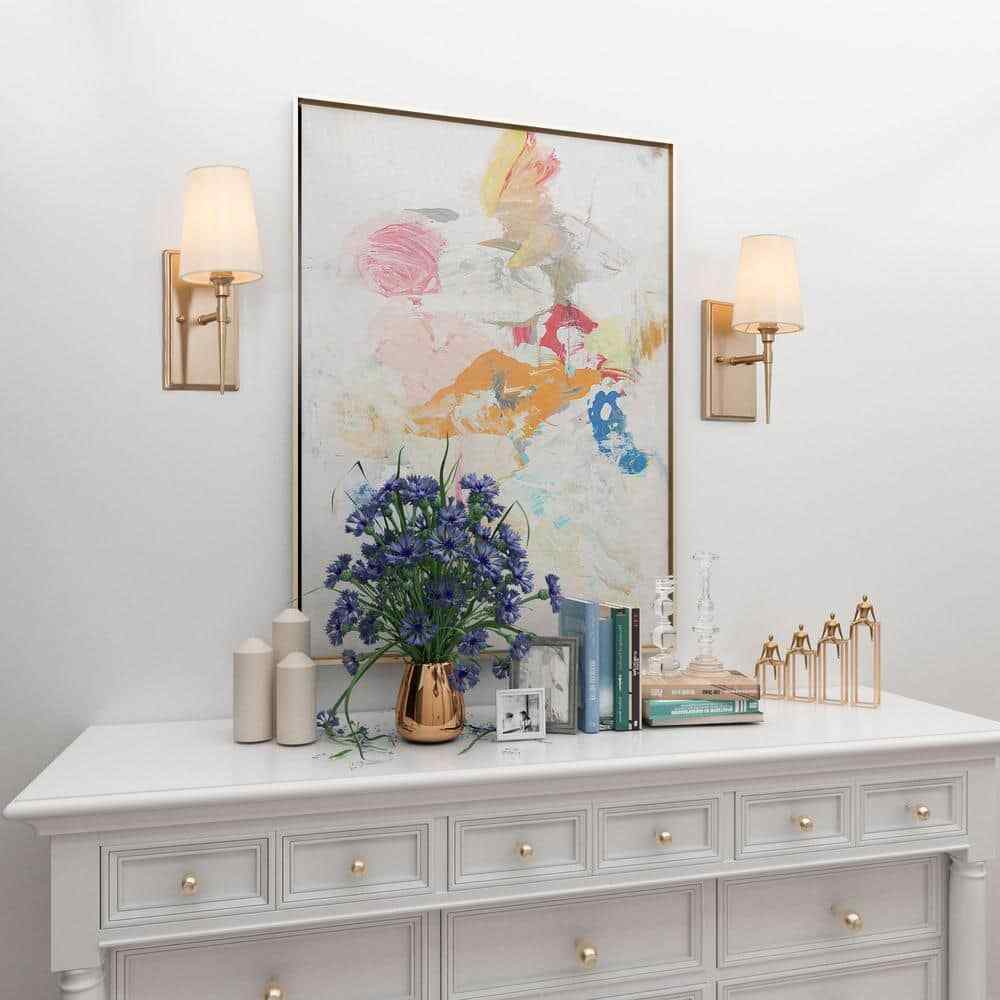 LNC Modern Classic 1-Light Gold Wall Sconce Powder Room Bathroom Vanity Light