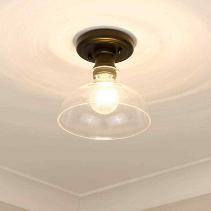 Golden Lighting Carver 7.5 in. 1-Light Matte Black Flush Mount